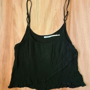 Kimchi Blu Black Tiered Ruffle Crop Top
